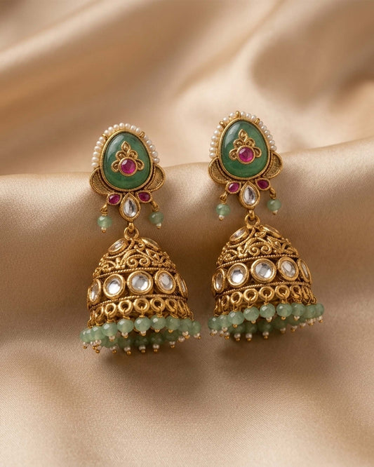 Mayura Kundan Jhumkas