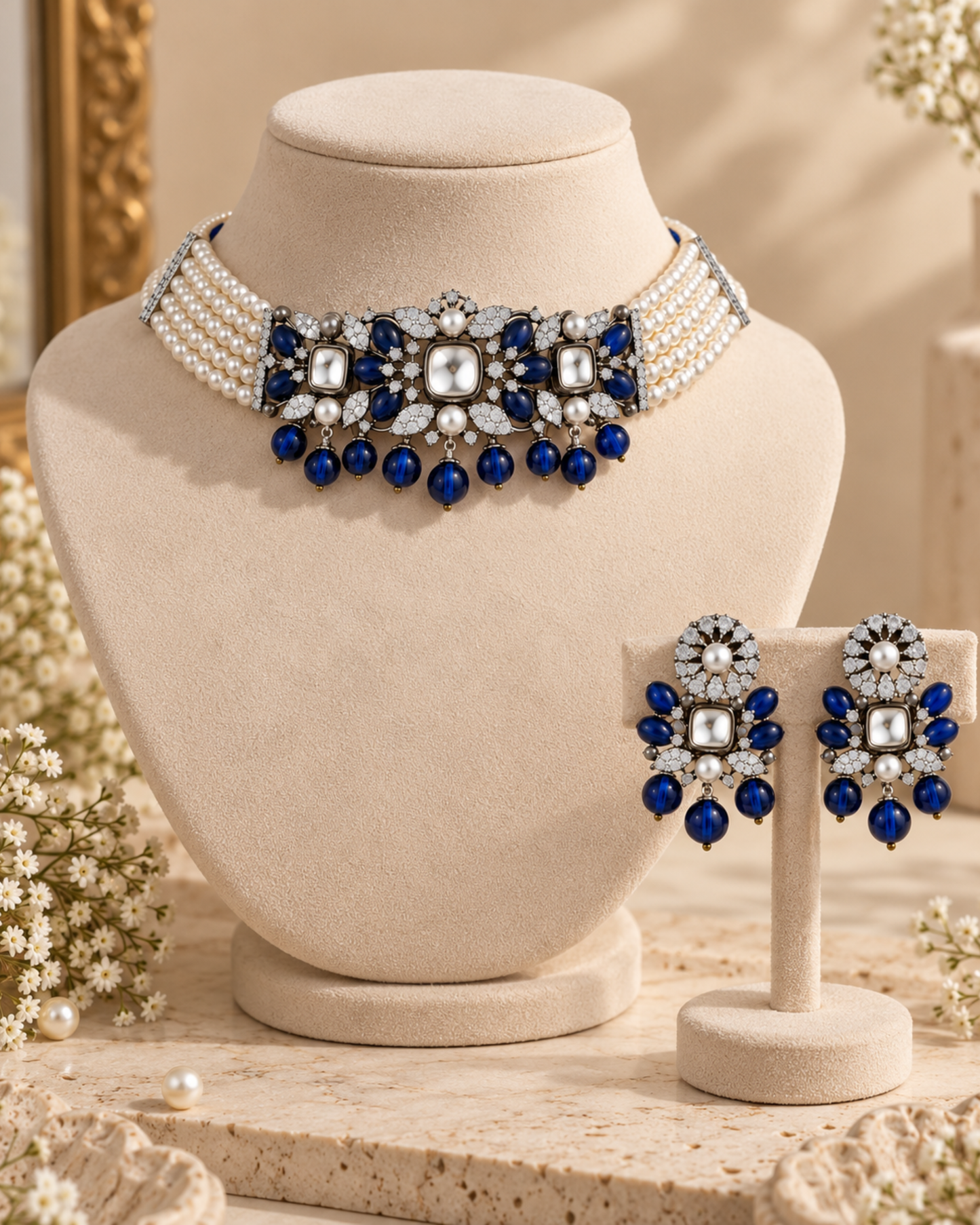 Cascade Pearl Necklace Set