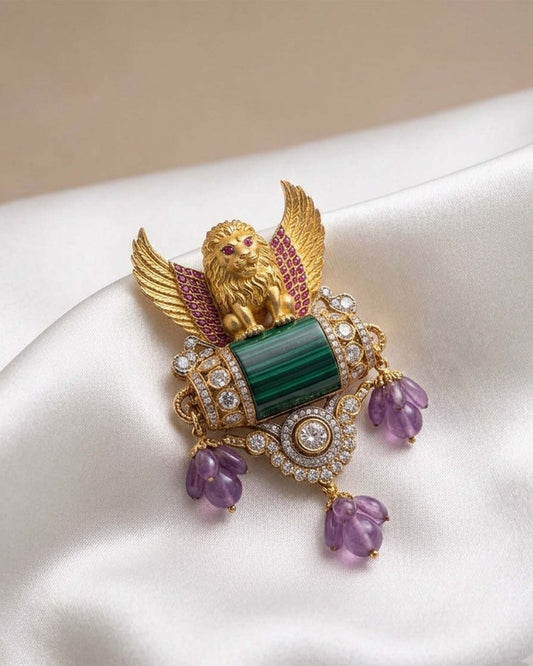Simha Royale Crest Brooch