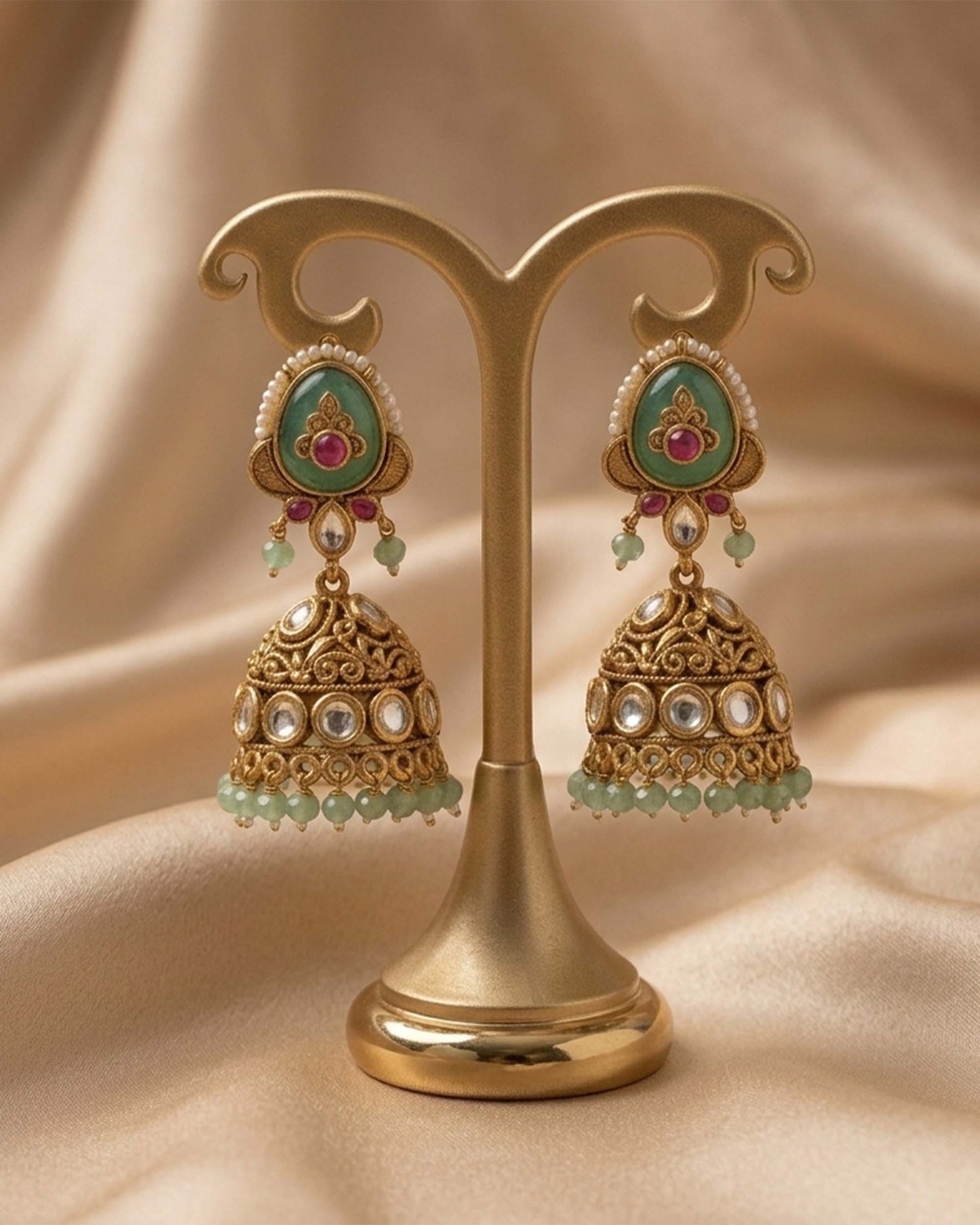 Mayura Kundan Jhumkas