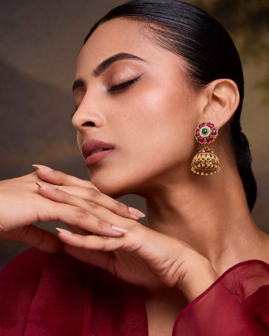Midnight Lotus Jhumkas