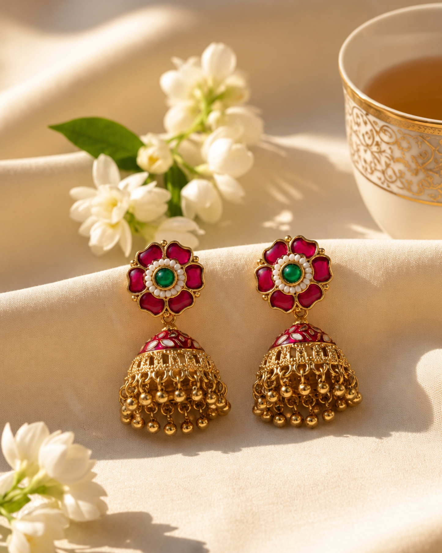 Midnight Lotus Jhumkas