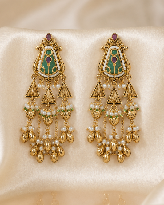 Devika Temple Tassel Earrings