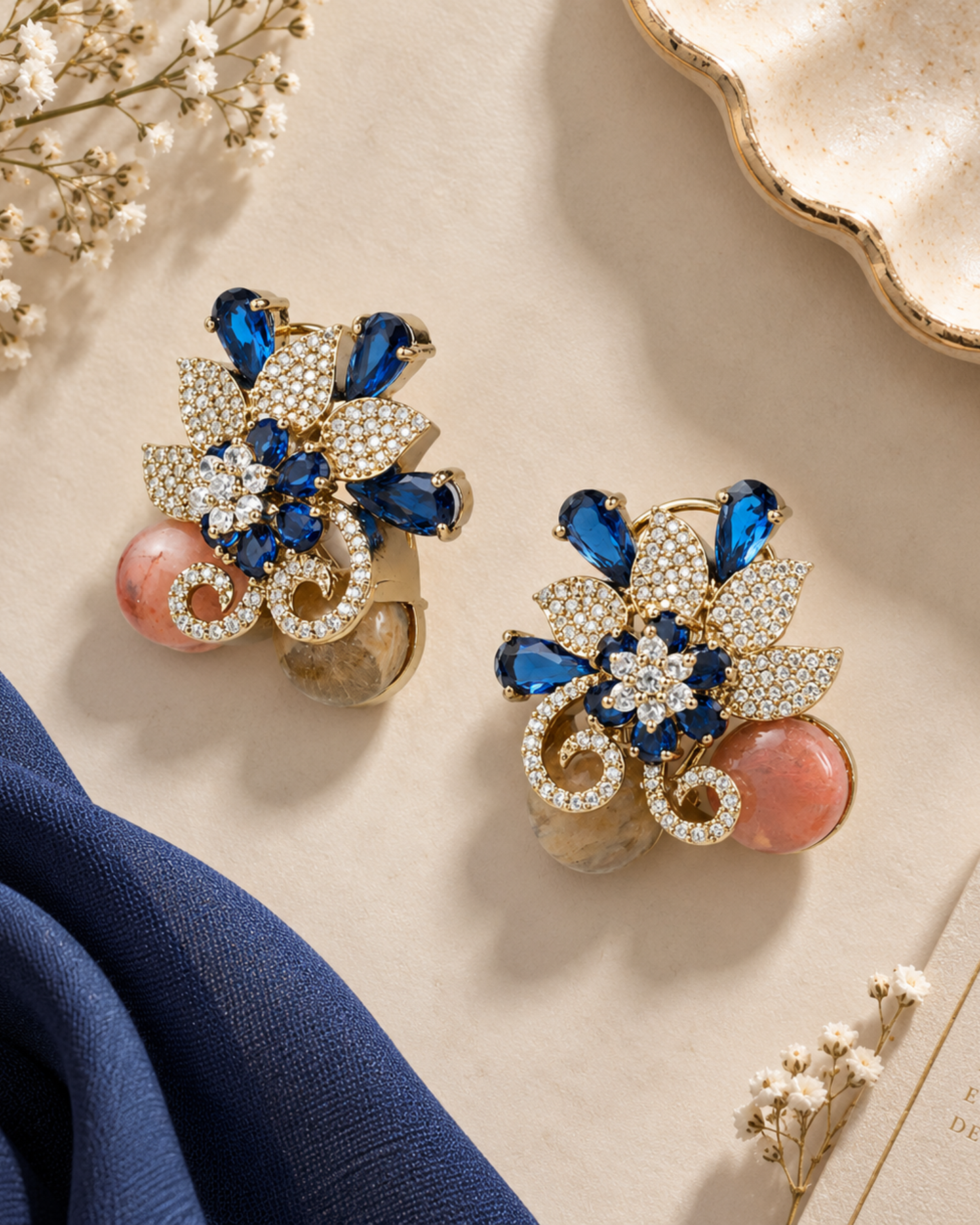Rosé Fleur Studs