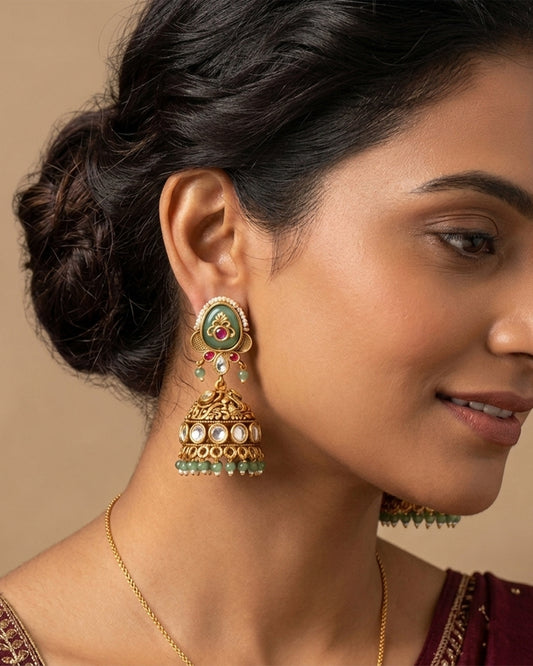 Mayura Kundan Jhumkas