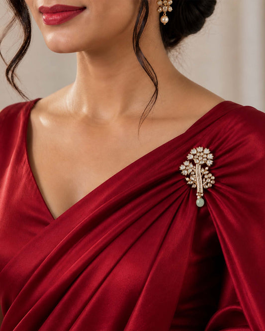 Emerald Blossom Cascade Brooch