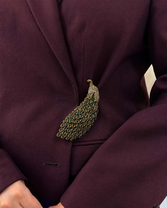 Mayura Emerald Majesty Brooch