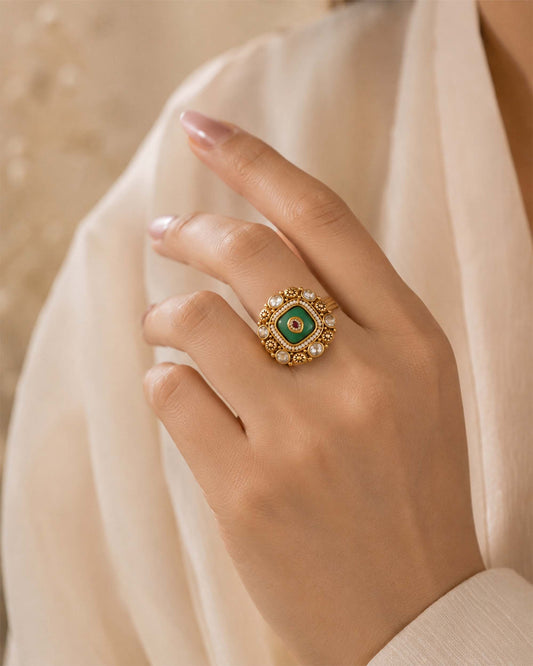 Sage Halo Ring