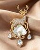 Moonstone Stag Brooch