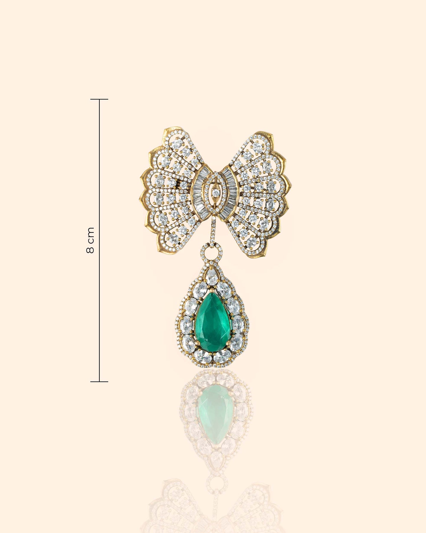 Emerald Royale Bow Brooch