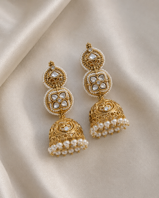 Gulbahar Meenakari Jhumkas