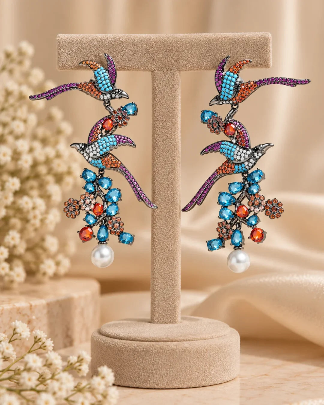Azure Swallow Symphony Earrings