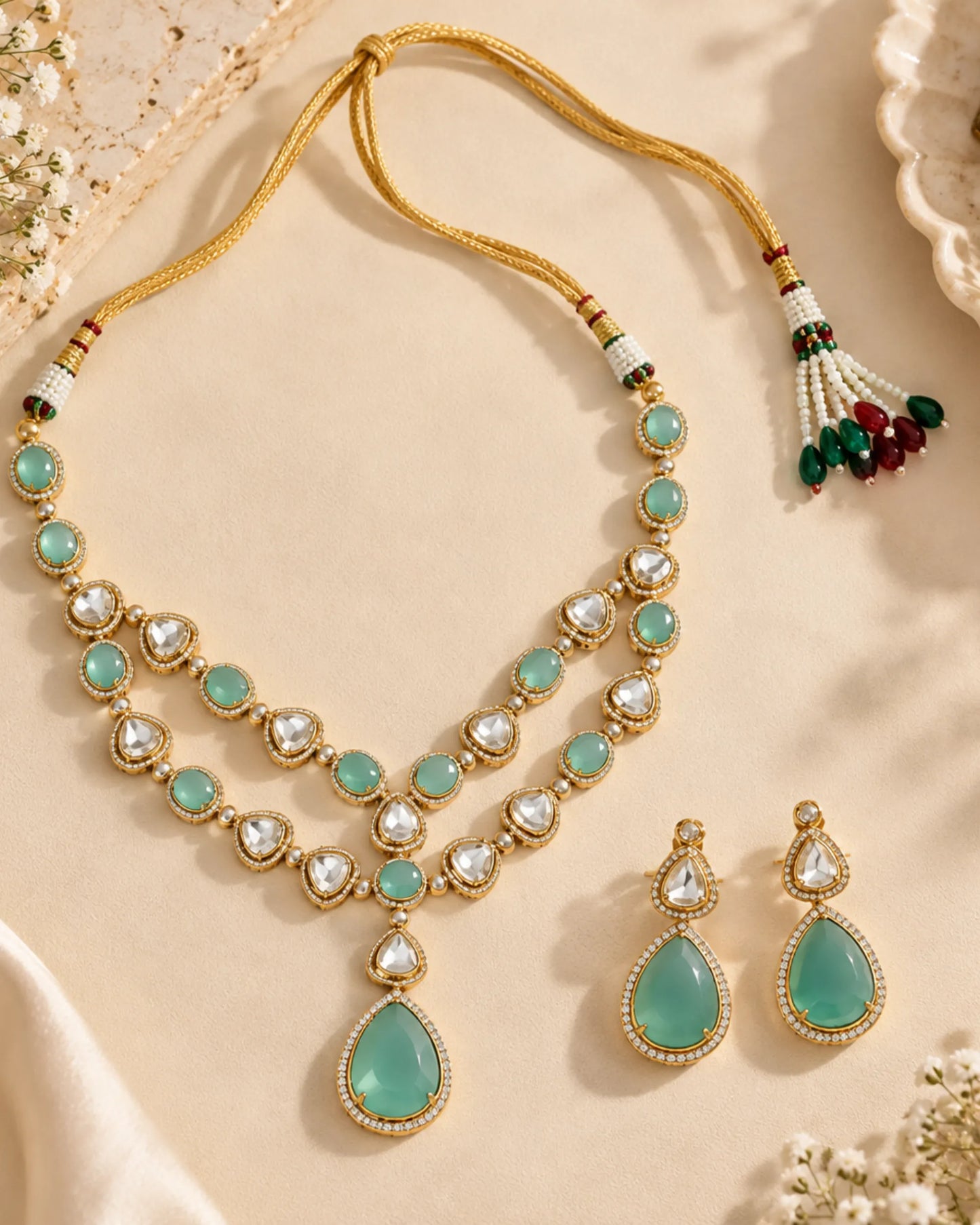 Emerald Symphony Necklace Set