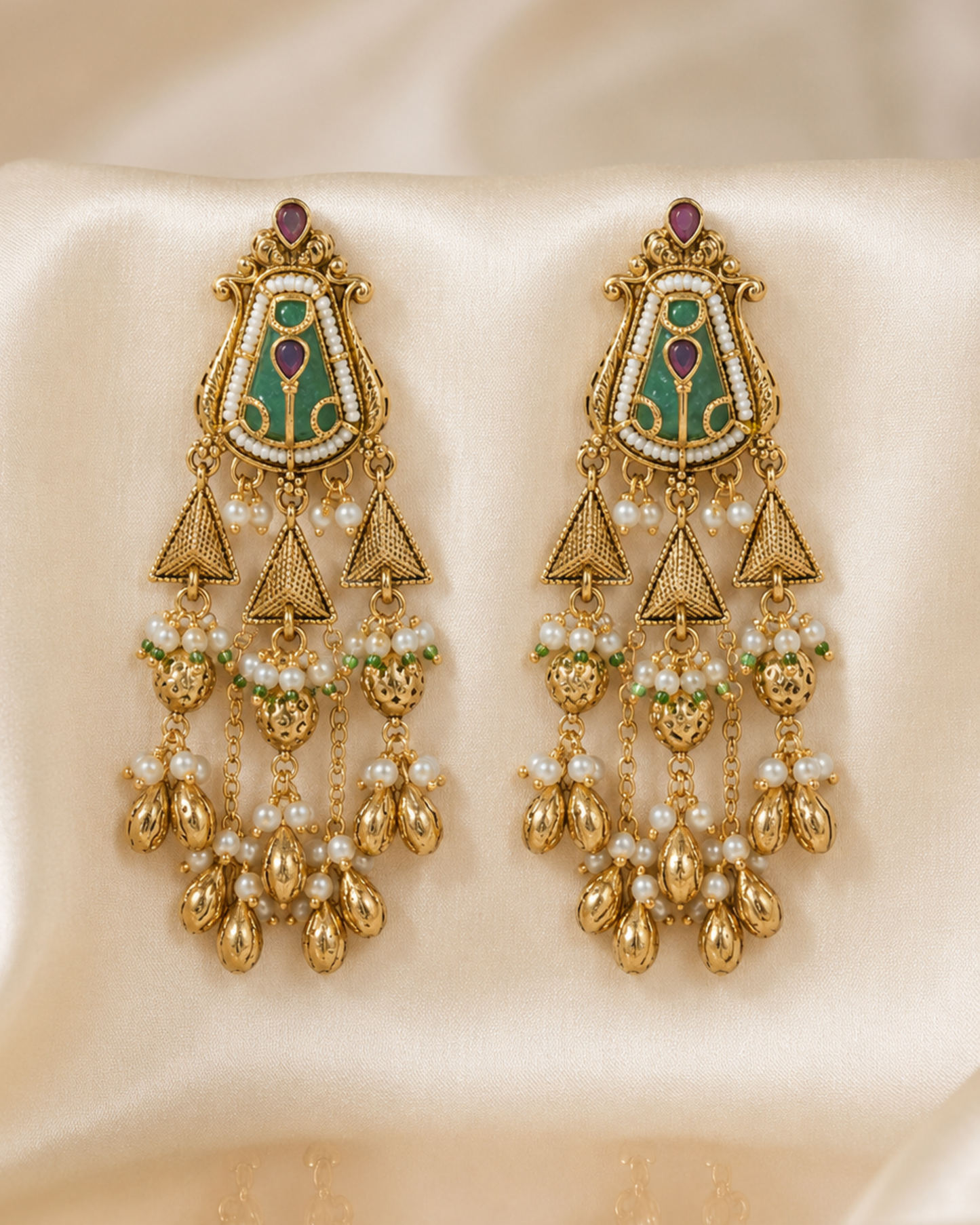 Devika Temple Tassel Earrings