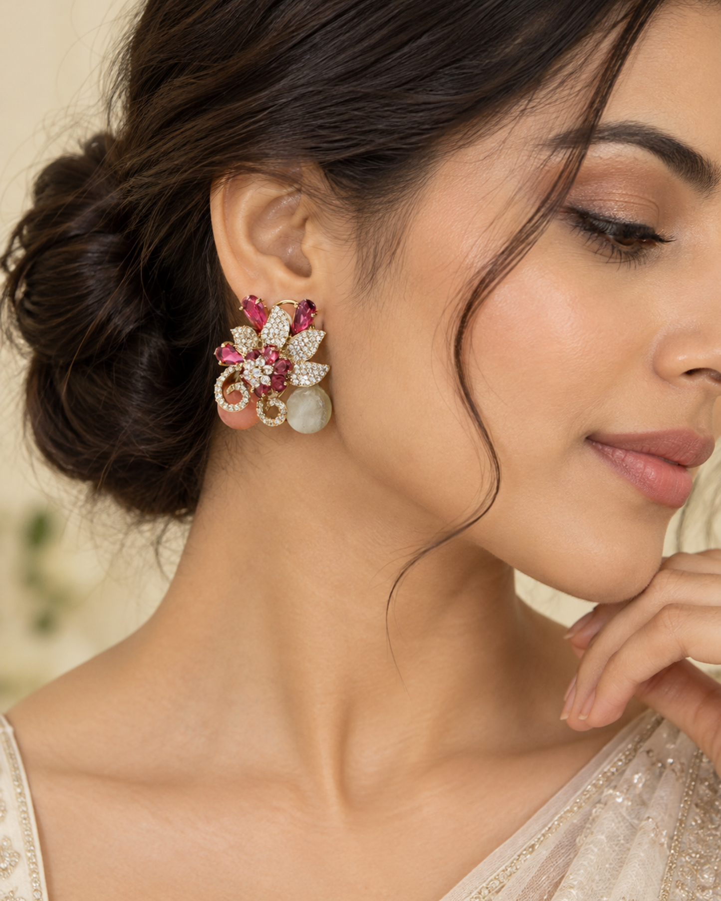 Rosé Fleur Studs