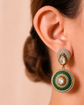Emerald Halo Earrings
